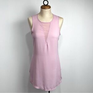 Express Sleeveless Tunic Top Pink Sheer V-Neck Size Small